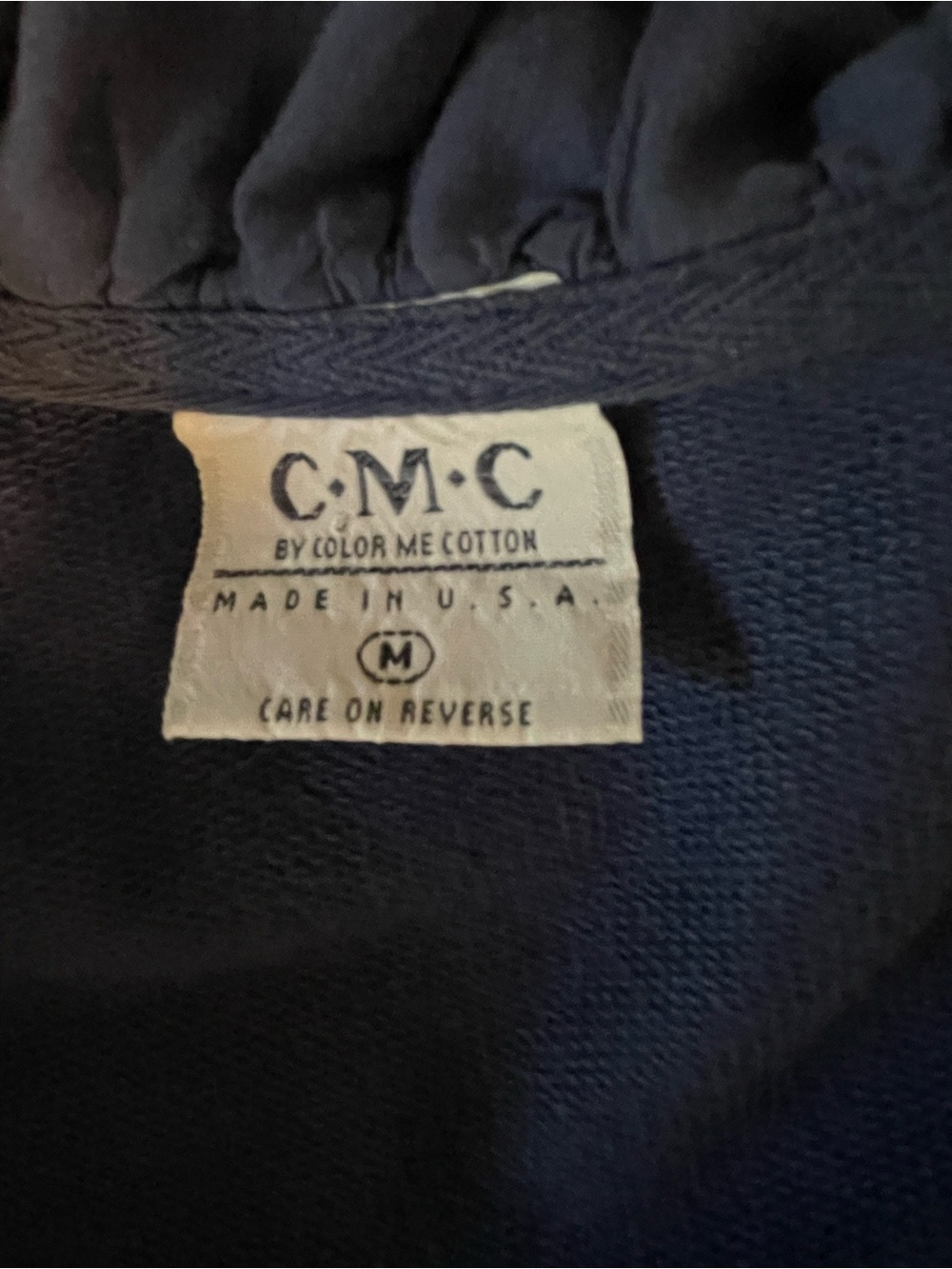 C.M.C. Color Me Cotton Women’s Navy Hooded Zip Front Long Tunic Jacket M - Picture 7 of 8